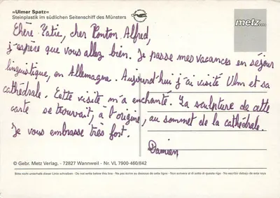 Ulmer Spatz — Steinplastik im südlichen Seitenschiff des Münsters — Gebr. Metz Verlag — Rewers