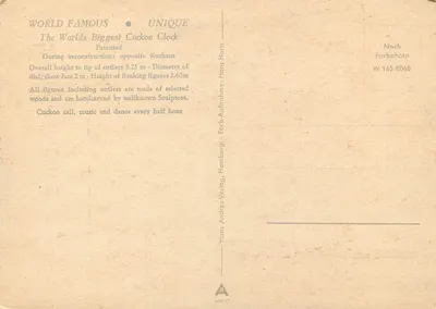 Duża zegarowa z kuźnikiem — Wiesbaden — Hans Andres Verlag, Hamburg — Rewers