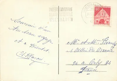Wiesbaden — Neroberg, Kurhaus, Kurpark, Rhein-Main-Halle — wydawca nie widoczny — Rewers