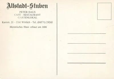 Casa Peter Daus — Café-Restaurante — Wittlich — Verso