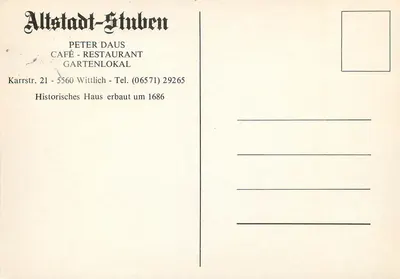 Haus Peter Daus — Café-Restaurant — Wittlich — Verso