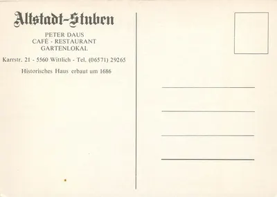 Haus Daus — Velha cidade — PETER DAUS — Verso