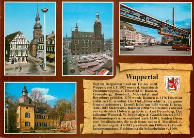 Wuppertal — bairros e monumentos — Qualitäts-Karte, n° 3100