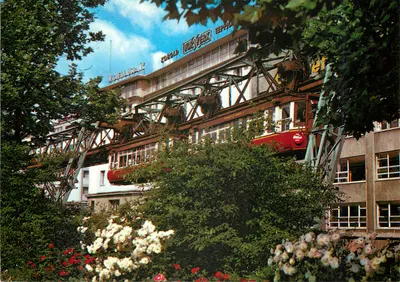 Trem de suspensão Wuppertal no Döppersberg — de-o-color 13 — Verlag Werner Freese