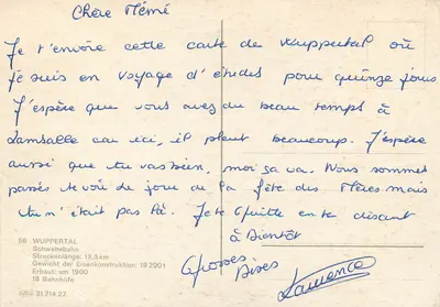 Wuppertal — Montanhas-russas aéreas — Schwebewagen, editor Käufle, n°56 — Verso