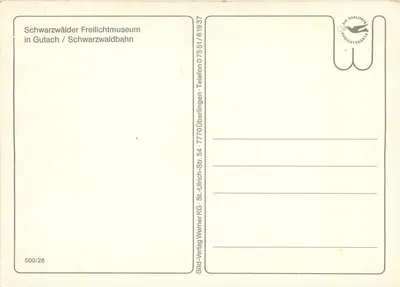 Freilicht-Museum Vogtsbauernhof — Gutach/Schwarzwald — Wydawnictwo obrazowe Werner KG — Rewers