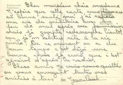 Schwarzwald — Grüss aus dem Schwarzwald — editor Bockmann & Co. Nr. 7964 — Verso