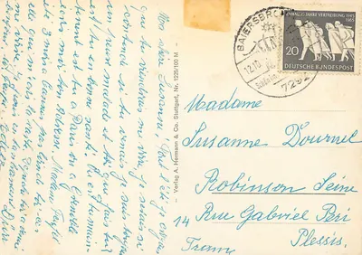 Mulheres e paisagens do Schwarzwald — Verlag A. Hermann & Co. Stuttgart, n° 1225/100 M — Verso
