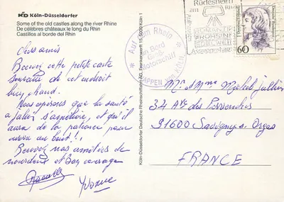 Burgen am Rhein — sei castelli e castello sul Reno — Kölner Düsseldorfer — Verso