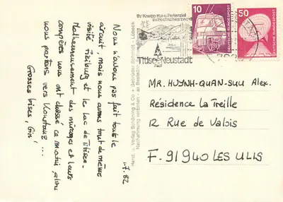 Południowy Schwarzwald — karta pocztowa turystyczna z mapą i zdjęciami miejsc — Herst. u. Verlag Schöning & Co, Tübingen — Rewers