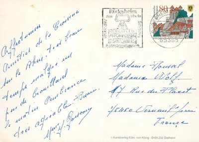 Am schönen Rhein — paisagens e castelos renanos — Kunstverlag Edm. von König, D-69 232 Dielheim — Verso