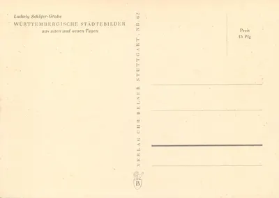 Befigheim-Neckar — vista do vilarejo à beira do rio — editor Ludwig Schäfer-Grohe, série n°62 — Verso