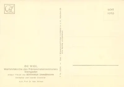 Die Wies, Igreja de Peregrinação do Mosteiro dos Premonstratenses de Steingaden — Altar principal e altar superior do coro — Número da série 51094 — Verso