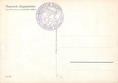 Modern Postcard Bayerische Zugspitzbahn — Back