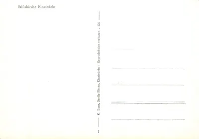 Intérieur de la Stiftskirche Einsiedeln — O. Baur, série 139 — Verso