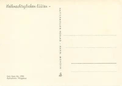 Sinos de Natal tocando — vista de uma torre de sino — Nattermuller-Verlag, Hann. Münden — Verso