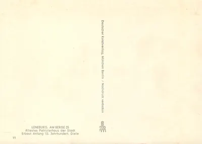 Lunebourg, Am Berge 35 — Najstarszy pałac miasta — Deutscher Kunstverlag, München Berlin — Rewers