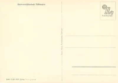 Maleviches Alt-Tübingen — Salestadelgasse — Gebr. Metz, Tübingen — Verso
