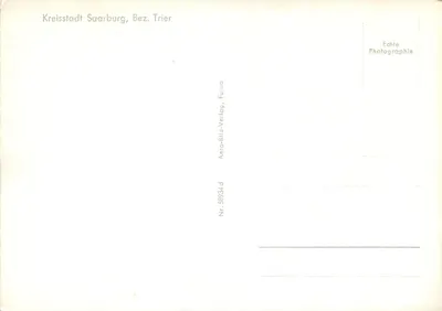 Saarburg — widok panoramiczny z rzeką i zamekiem — Aero-Bild-Verlag, Fulda, n° 58934 d — Rewers