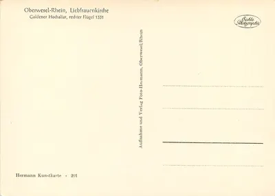 Oberwesel-Rhein, Liebfrauenkirche — Altar dourado, asa direita 1331 — Hermann Kunstkarre - 201 — Verso