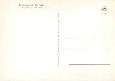 Rothenburg ob der Tauber — widok na bramę miasta i rynek — wydawca Scht. Foto, n° 113 — Rewers