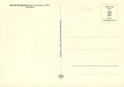 Schloß Heiligenberg junto ao Lago de Constança — 785 m — Marlock & Sturm — Verso