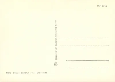 Widok Matki Boskiej z Dzieciątkiem — rzeźba — Erzabtei Beuron, Beuroner Kunstverlag — Rewers