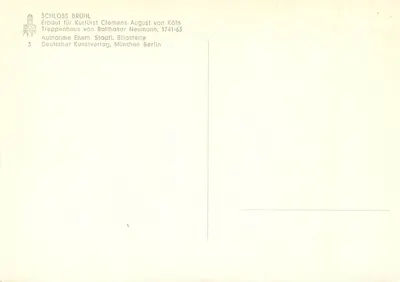 Schloss Brühl — escada interior — Deutscher Kunstverlag, München Berlin — Verso