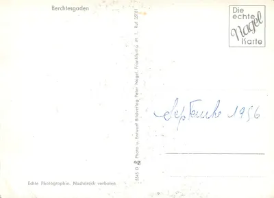 Widok panoramiczny Watzmann — Berchtesgaden — wydawca Peter Nagel, nr 5545 — Rewers
