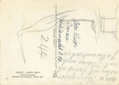 Passau — Maria Hilf — Igreja peregrina acima da cidade, editor Dr. Paul Welft, n° 16 — Verso