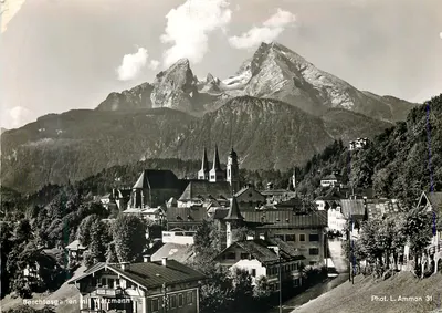 Bilhete postal moderno Berchtesgaden com Watzmann