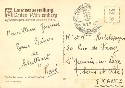 Duża taras na wejściu głównym — Landesausstellung Baden-Wurtemberg — Ausstellungsverlag, n°719 — Rewers