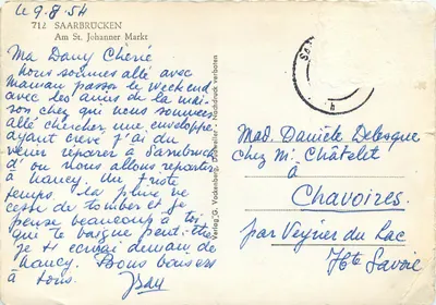 Café Tante Maja — Saarbrücken — Verlag G. Vockenweiler — Verso