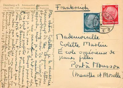 Bilhete postal moderno Dornburg Weilburg Rokokoschloss — Verso