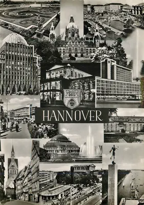 Hannover — collage de monumentos e paisagens — LUX-Ansichtskarten-Verlag