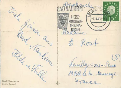 Bad Nauheim — Duży sprudel — Kunstverlag Herbert Salle, Nr. 22 — Rewers