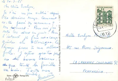 Burg Lindenfels no Odenwald — Jakob Krapohl-Verlag, L 3857 — Verso