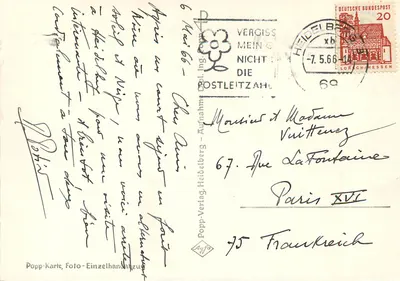 Heidelberg — Primavera matinal em Heidelberg — Popp-Verlag, n° 75 — Verso