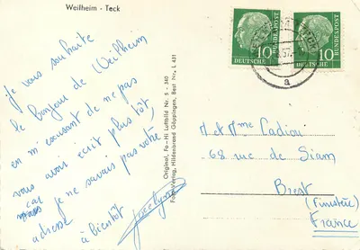 Weilheim-Teck — vista aérea — Fo-Hi Verlag, Göppingen, Best. Nr. L 431 — Verso