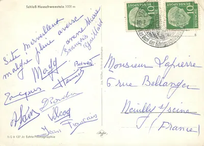 Zamek Neuschwanstein — 1008 m — Jos. Müller, Hohenwangau — Rewers