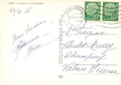 Lübeck - Holstentor und Salzspeicher — Schöning Luftbild, n° 24756 — Verso