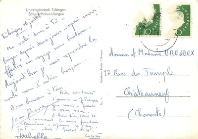 Schloss Hohenbühlingen — Cidade universitária de Tübingen — Reisebüro Reder — Verso