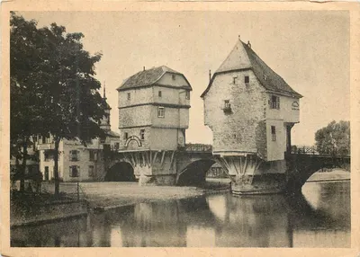 Bad Kreuznach — Velhas casas sobre o ponte — Serviço Social das Tropas Francesas de Ocupação na Alemanha