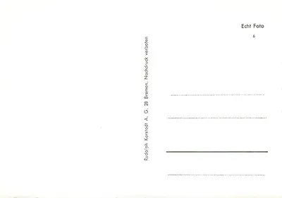 Bremen, Roland com Rathaus — editor Rudolph Karstadt A.G. n°6 — Verso