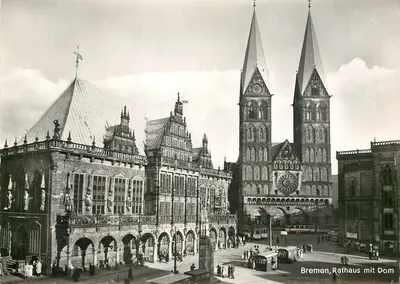 Bremen, Vista do Rathaus com o Dom — Rudolph Karstadt AG, série 5