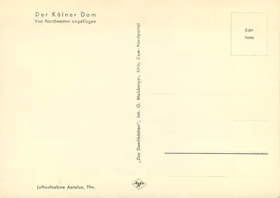 Katedra Kolniana — Widok z lotu nad portalami zachodnimi — G. Molsberger, Köln — Rewers