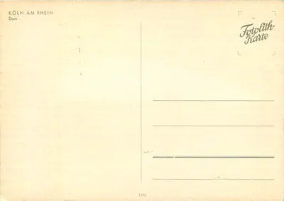 Katedra Kolnii — Domstadt Köln am Rhein — Fotolith-Karte n°1196 — Rewers