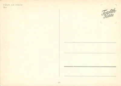 Katedra w Kolonii — Kolonia nad Rynem, Katedra — Fotolith-Karte n°370 — Rewers