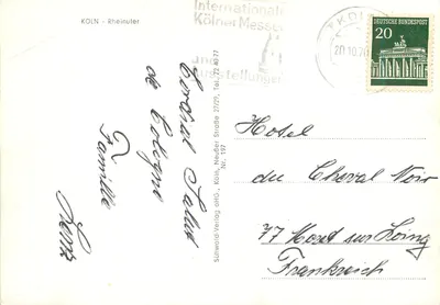 Colonia - Lungofiume Reno — Cattedrale di Colonia e imbarcazioni — Sühwold-Verlag oHG, n° 197 — Verso