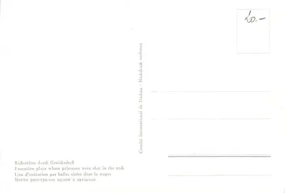 Local de execução por tiro na nuca — Dachau — Comitê Internacional de Dachau — Verso